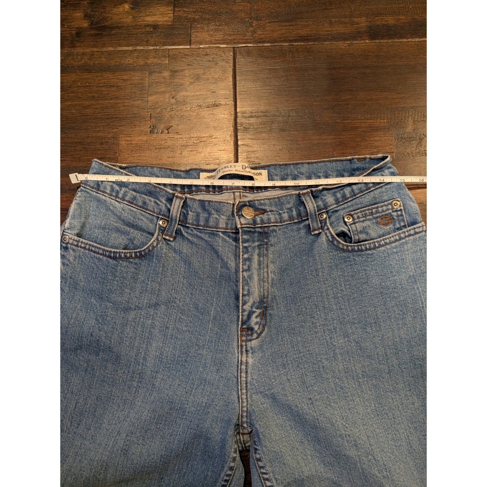 Vintage Harley Davidson Jeans Women 30x28 Light Blue Straight Leg High Rise - Picture 10 of 11